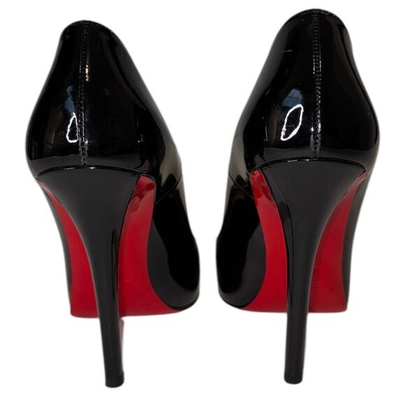 Christian Louboutin Argotik Black Patent Leather Heels Pumps Size 39 - Picture 5 of 14